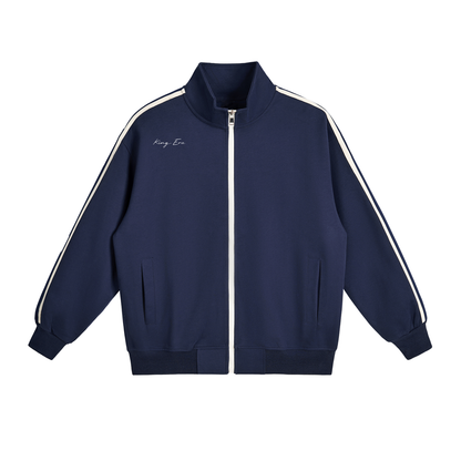 Contrast Side-Stripe Stand Collar  Jacket