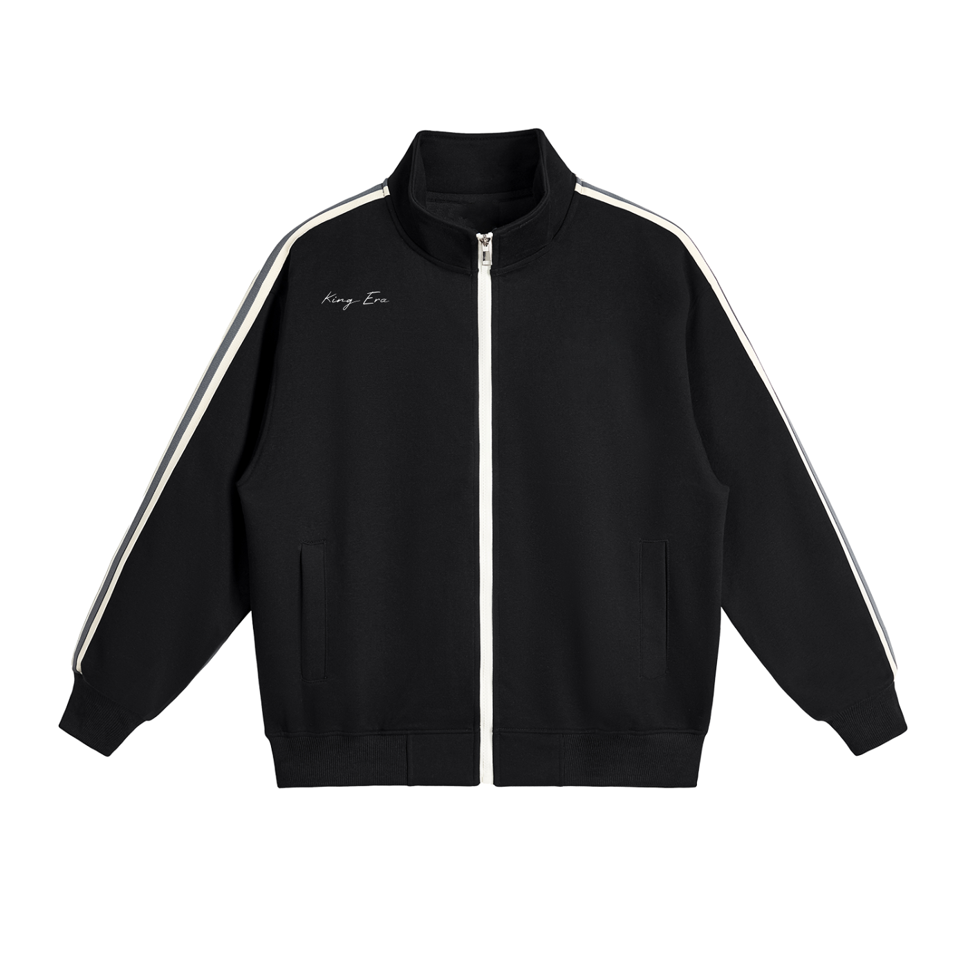 Contrast Side-Stripe Stand Collar  Jacket