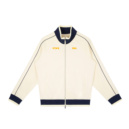 Color Block Raglan Sleeve Zip Track Jacket