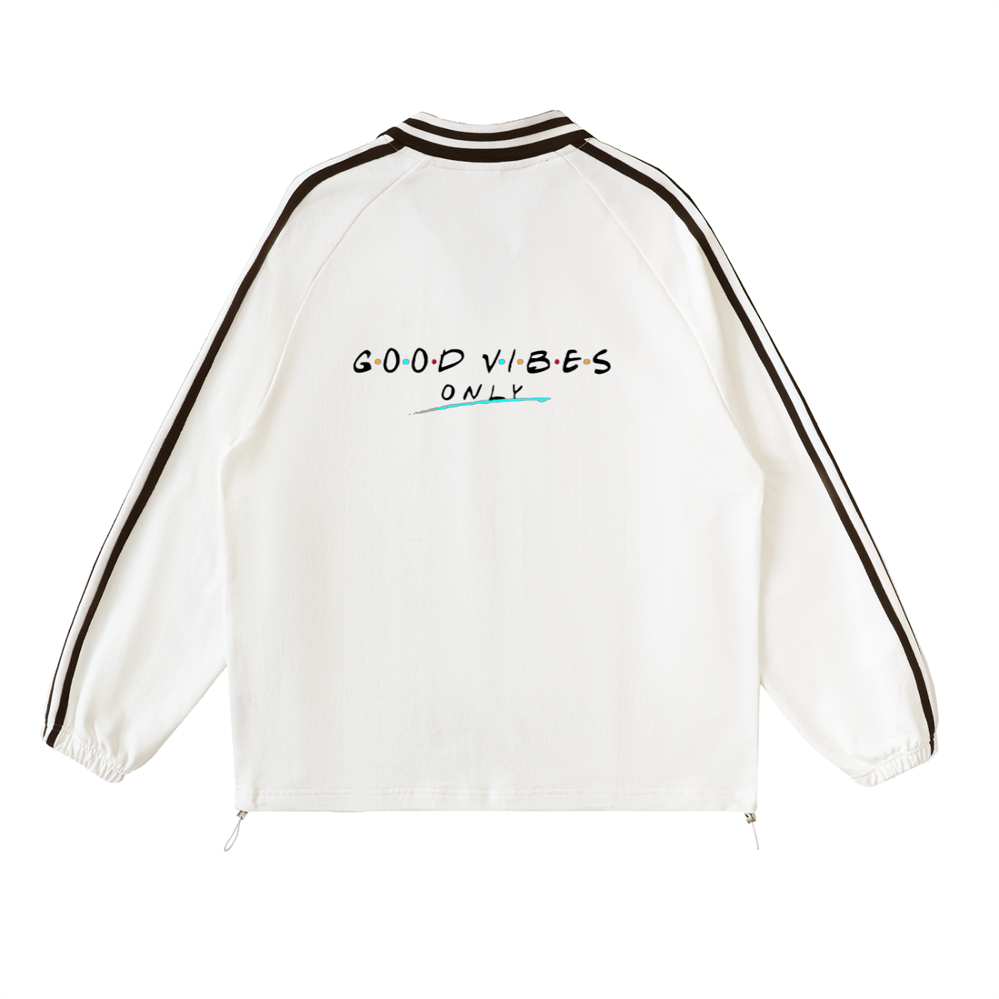 Contrast Striped Lapel Collar Sweatshirt