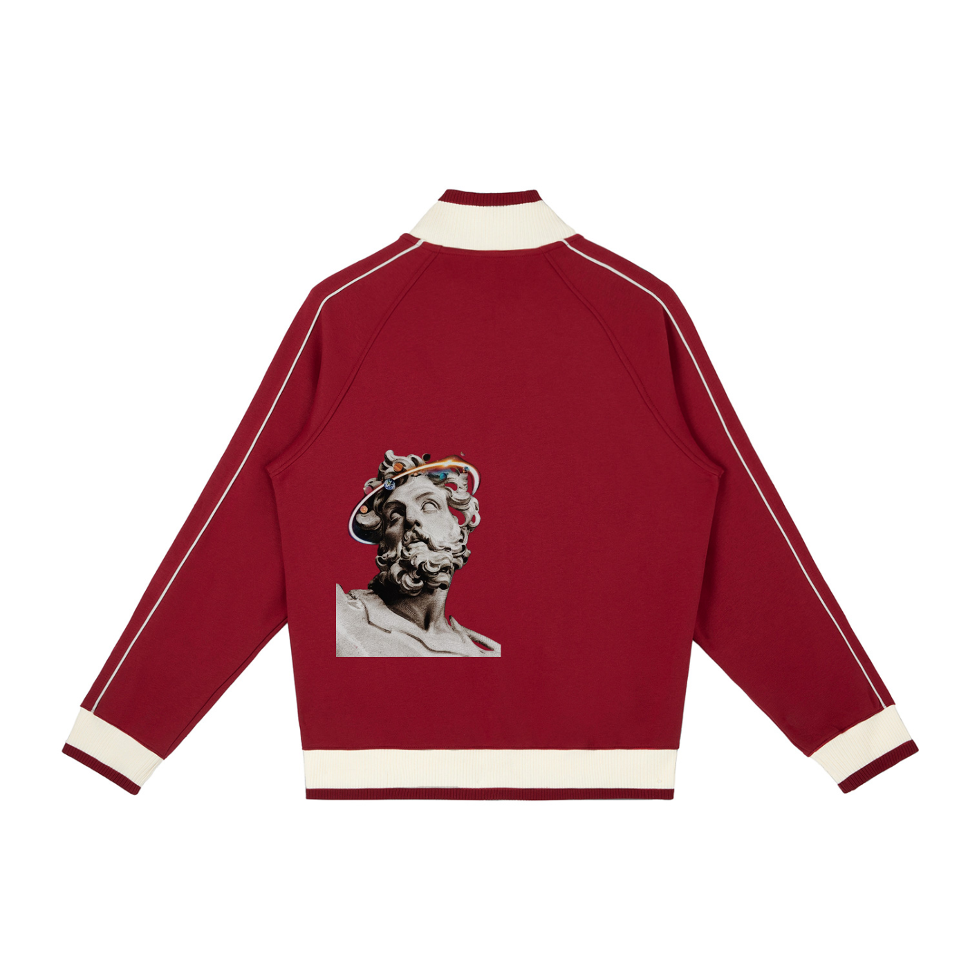 Color Block Raglan Sleeve Zip Track Jacket