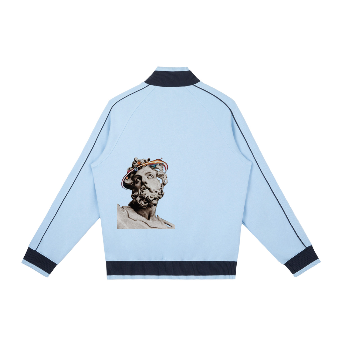 Color Block Raglan Sleeve Zip Track Jacket