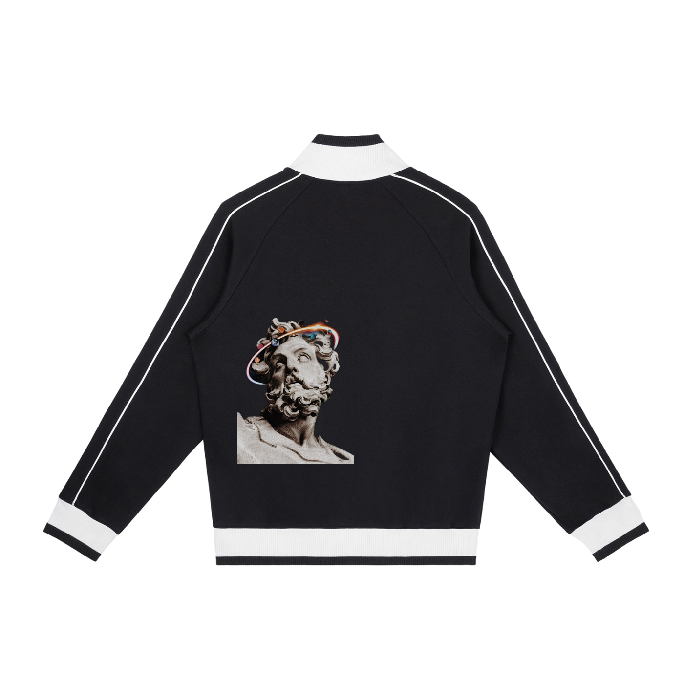 Color Block Raglan Sleeve Zip Track Jacket